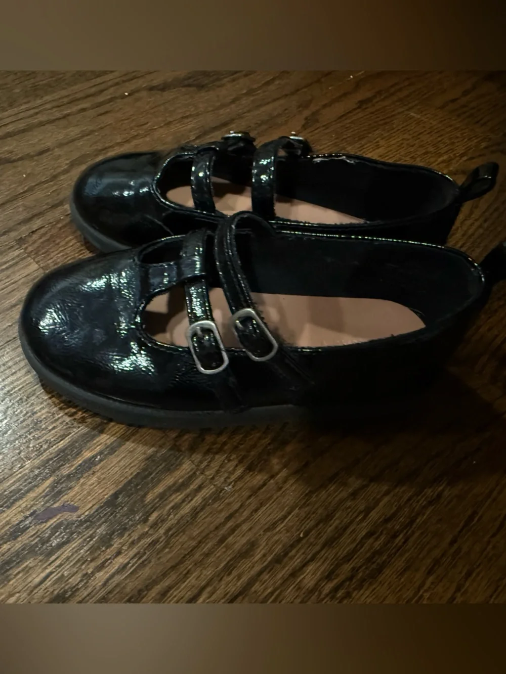 Old Navy Black Patent Double-Strap Mary Janes